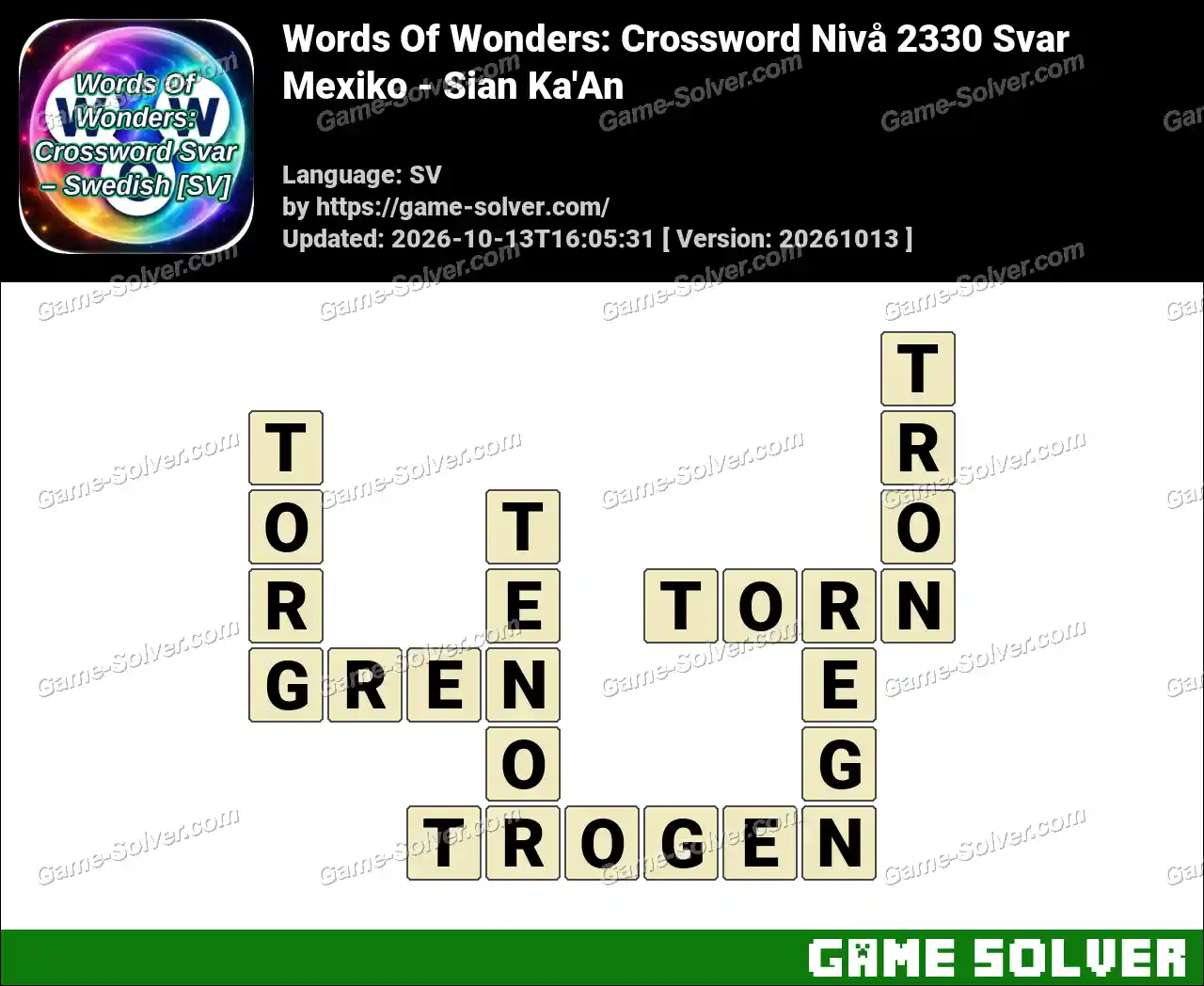 Words Of Wonders: Crossword Nivå 2330 Svar – Mexiko – Sian Ka’An
